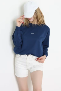 Baskılı 2 İplik Sweat İndigo - 20789.1878.